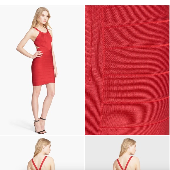 Herve Leger Red Mini Dress - Picture 3 of 8
